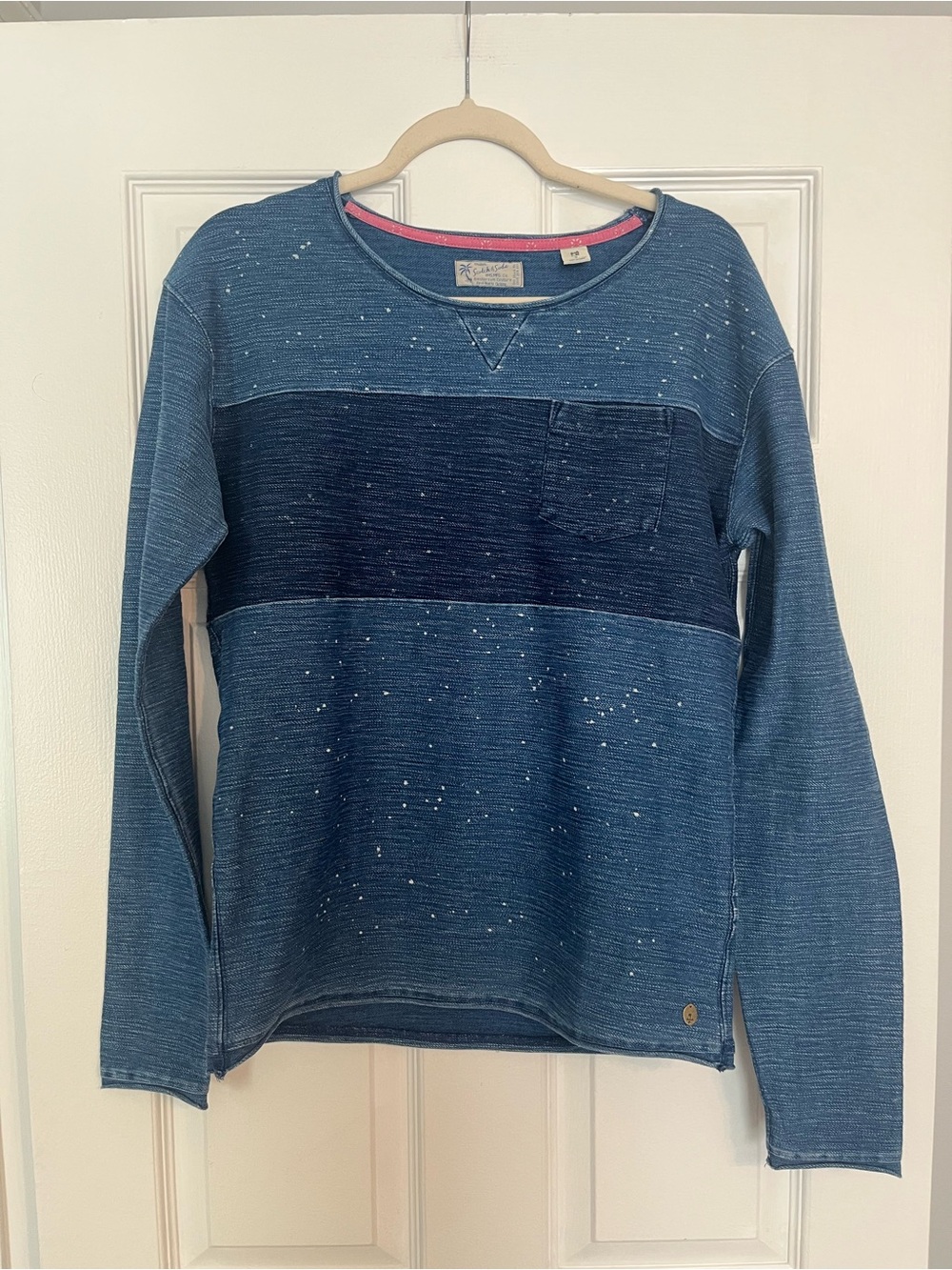 Scotch & Soda Blue Denim Top with Pink Trim